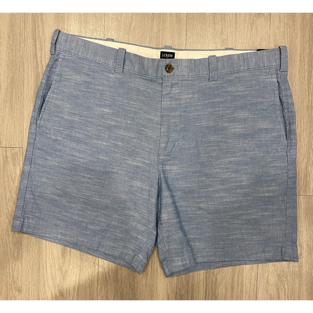 J CREW Shorts Mens Size 38 Blue Casual 7" in Classic Fit Cotton Chino Stretch
